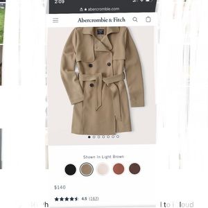 NWT Abercrombie Drapey tan trench coat